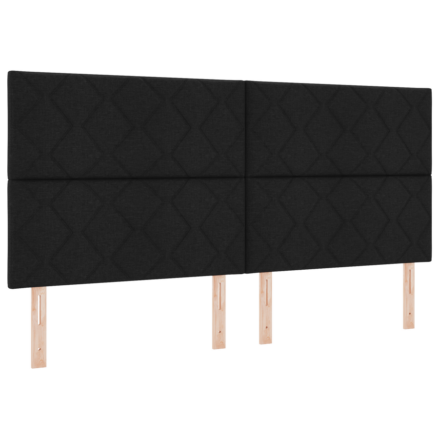 LED Hoofdbord met Diamantblokontwerp - Zwart - 200 cm - Stof