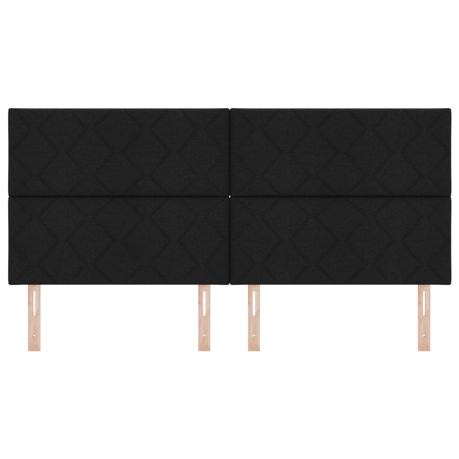 LED Hoofdbord met Diamantblokontwerp - Zwart - 200 cm - Stof