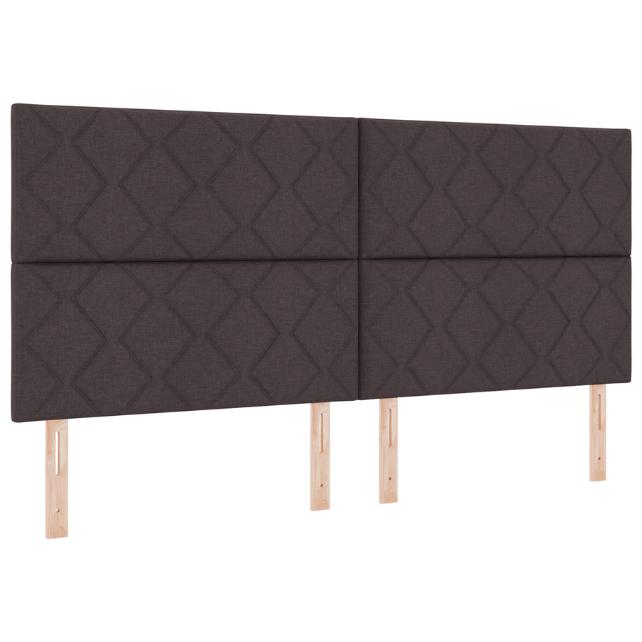 Hoofdbord LED met ruitjes 200 cm stof donkerbruin