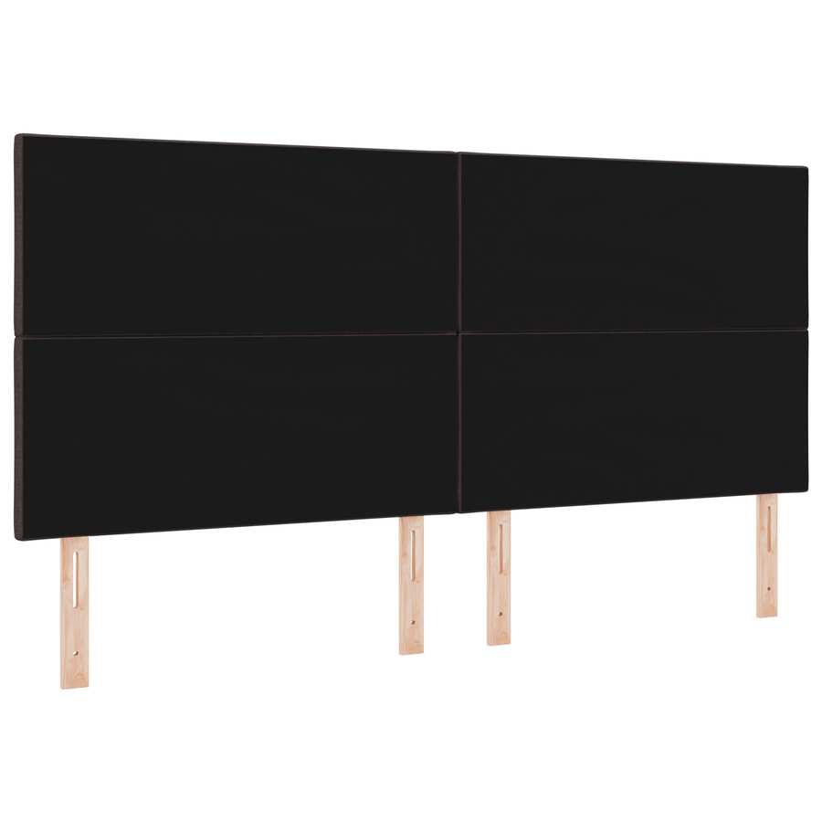 Hoofdbord LED met ruitjes 200 cm stof donkerbruin