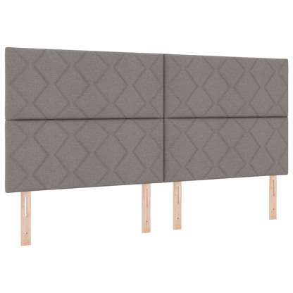 Hoofdbord LED met ruitjes 200 cm stof taupe