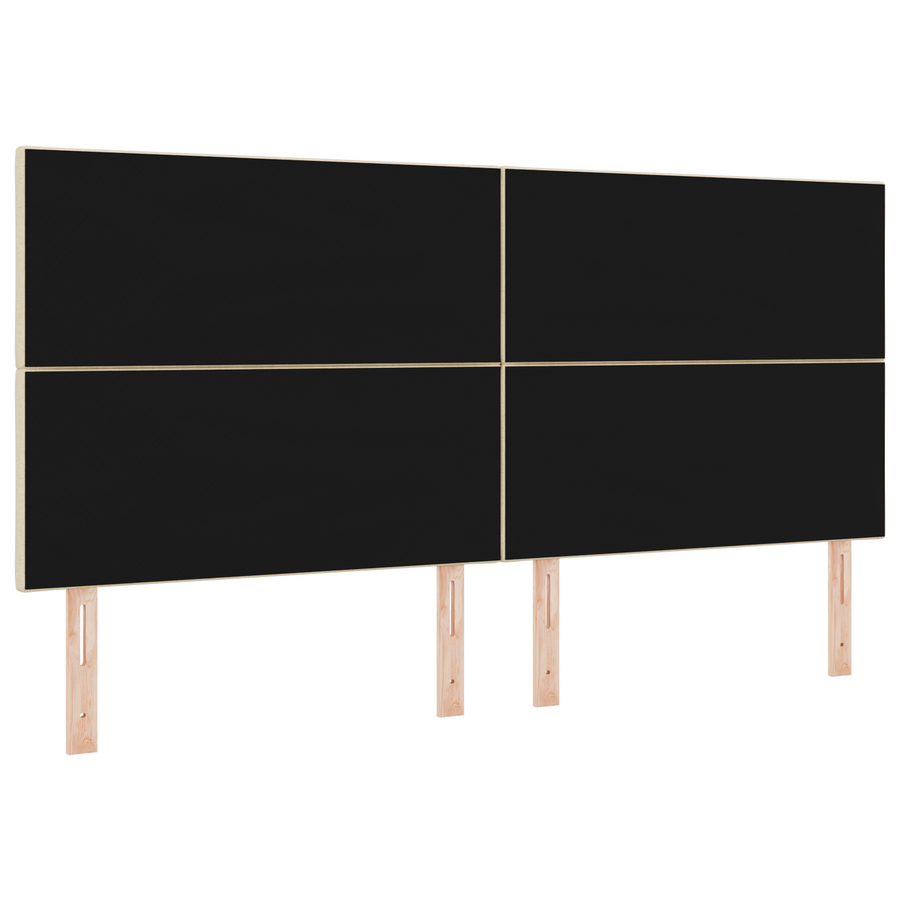 Hoofdbord LED met ruitjes 200 cm stof crèmekleurig