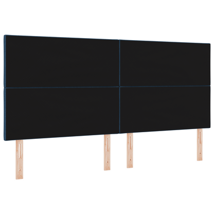 Hoofdbord LED met ruitjes 200 cm stof blauw