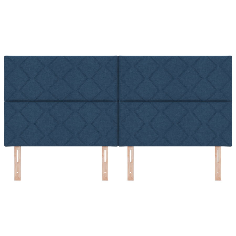 Hoofdbord LED met ruitjes 200 cm stof blauw