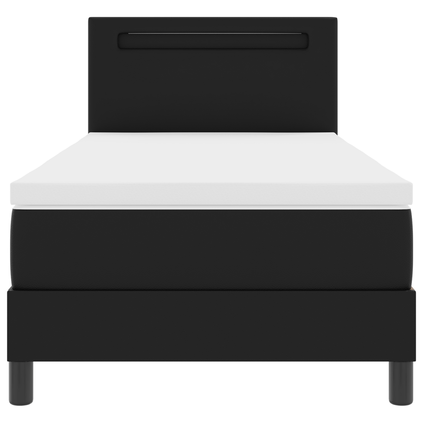 Boxspringbed met matras kunstleer zwart Single