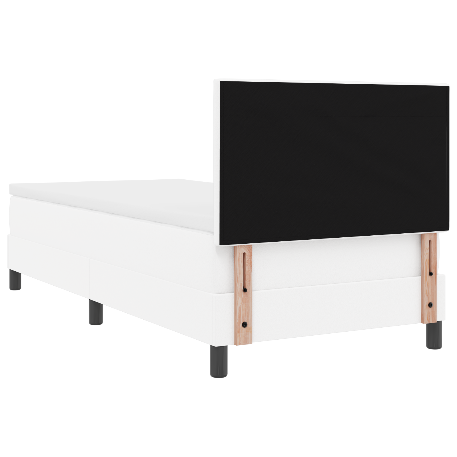 Boxspringbed met matras kunstleer grijs 90x200 cm