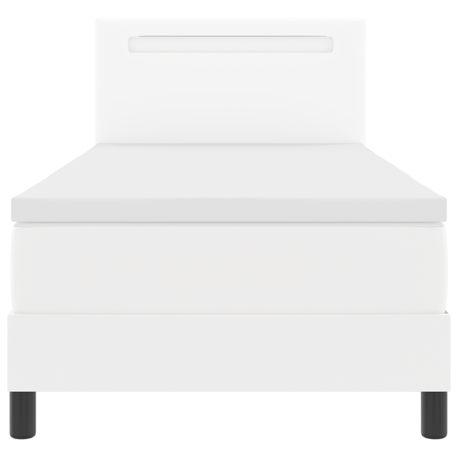 Boxspringbed met matras kunstleer grijs 90x200 cm