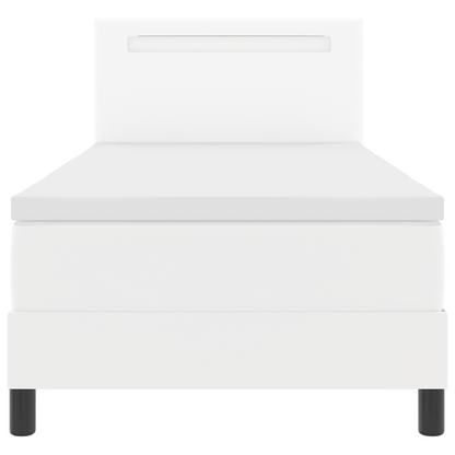 Boxspringbed met matras kunstleer grijs 90x200 cm