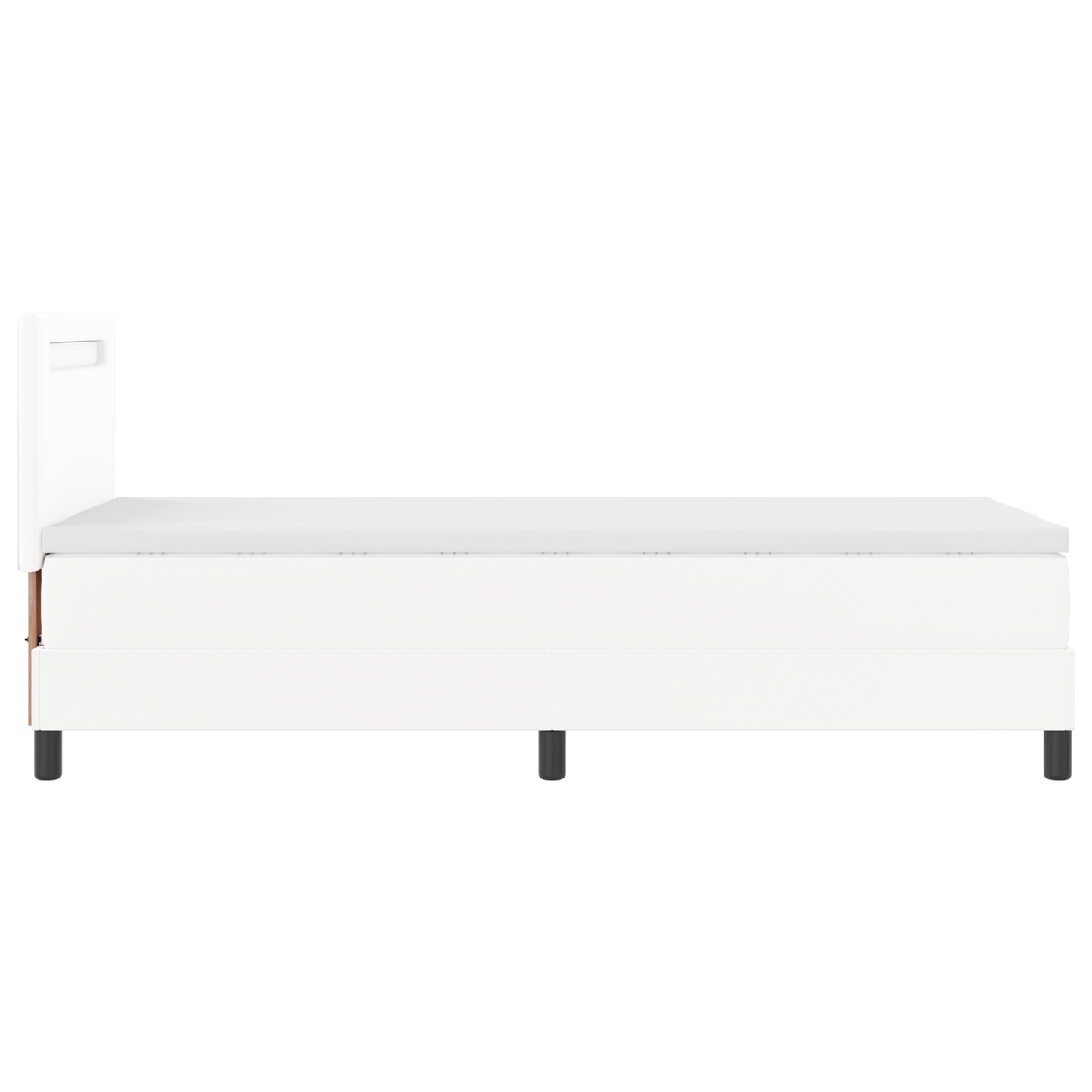 Boxspringbed met matras kunstleer grijs 90x200 cm