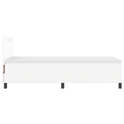 Boxspringbed met matras kunstleer grijs 90x200 cm