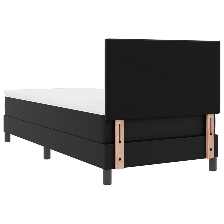 Boxspringbed met matras kunstleer zwart 100x200 cm