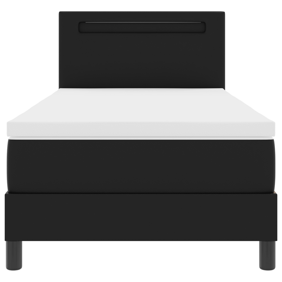 Boxspringbed met matras kunstleer zwart 100x200 cm