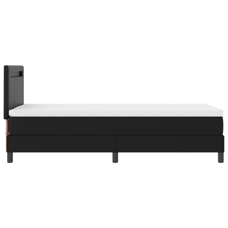 Boxspringbed met matras kunstleer zwart 100x200 cm