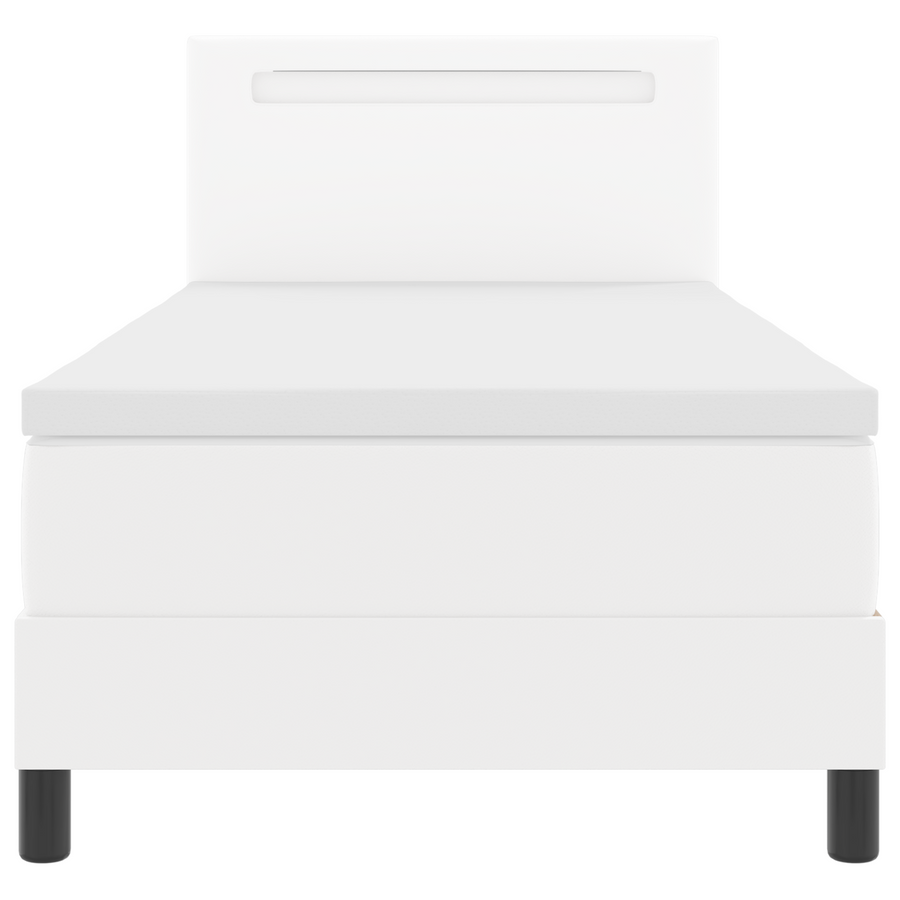 Boxspringbed met matras kunstleer grijs 100x200 cm