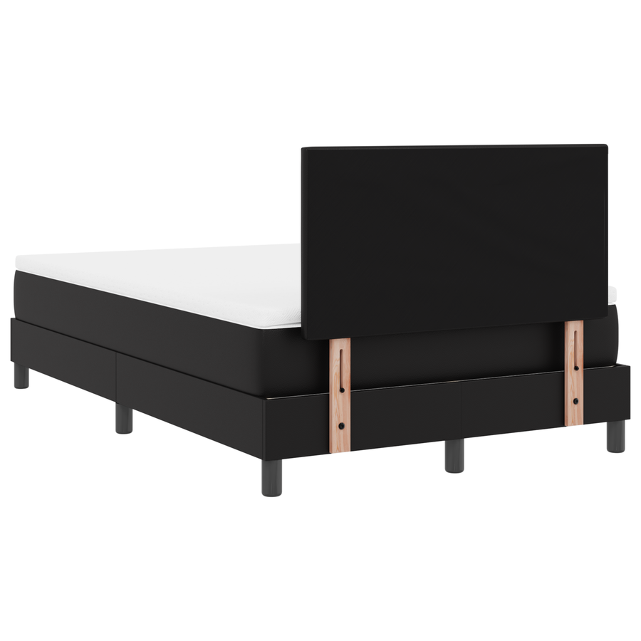 Boxspringbed met matras kunstleer zwart Small Double