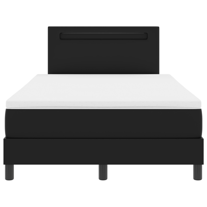 Boxspringbed met matras kunstleer zwart Small Double