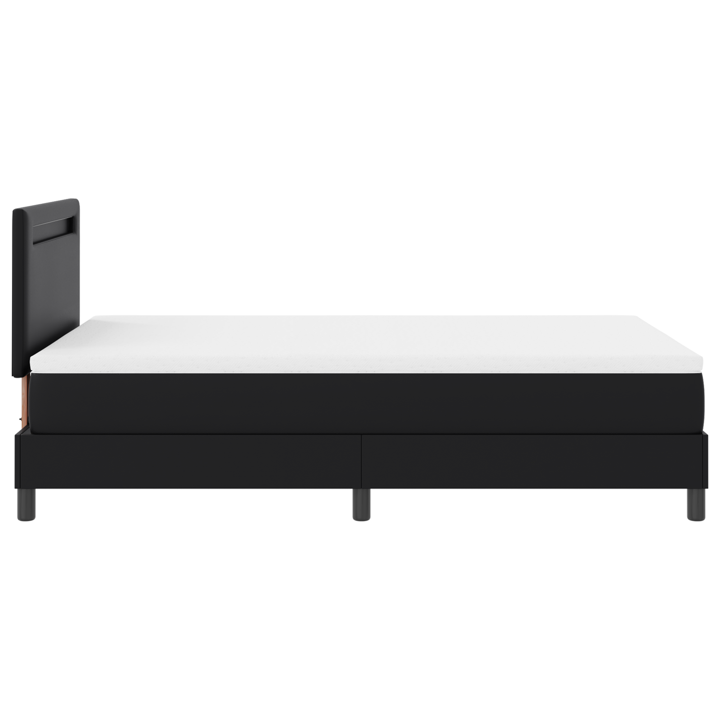Boxspringbed met matras kunstleer zwart Small Double