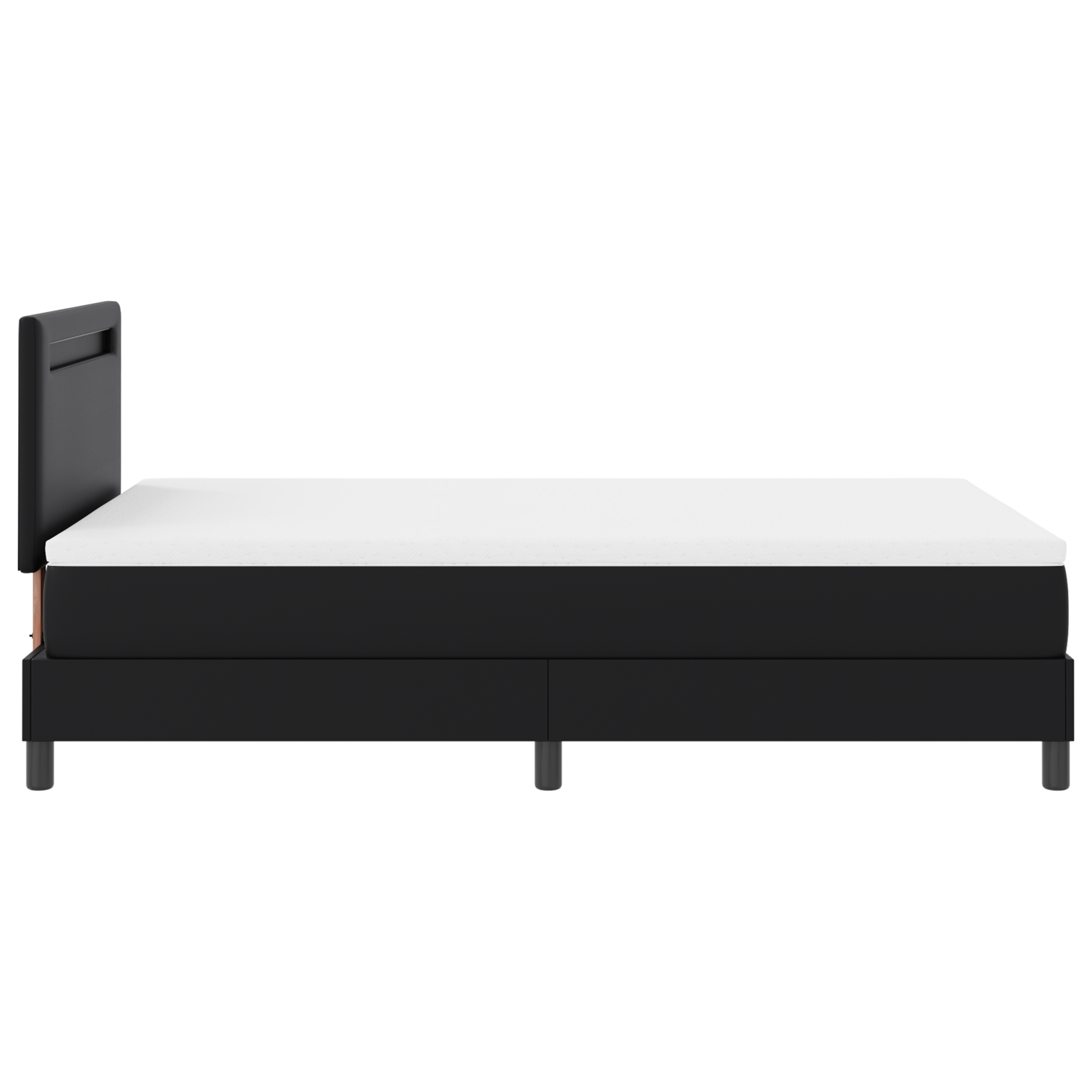 Boxspringbed met matras kunstleer zwart Small Double