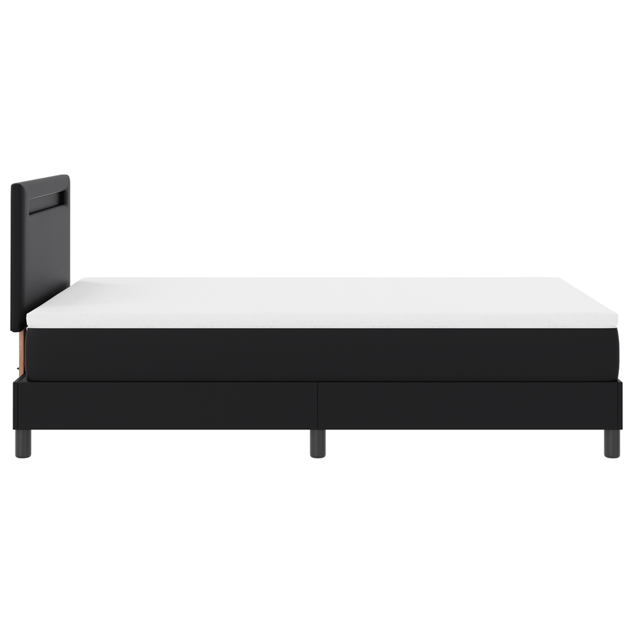 Boxspringbed met matras kunstleer zwart Small Double