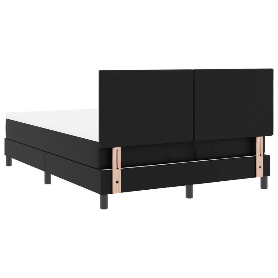 Boxspringbed met matras kunstleer zwart 140x190 cm
