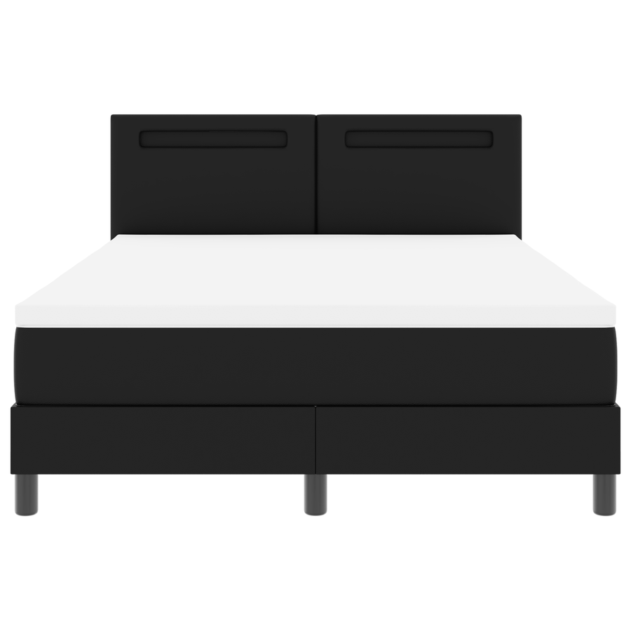 Boxspringbed met matras kunstleer zwart 140x190 cm
