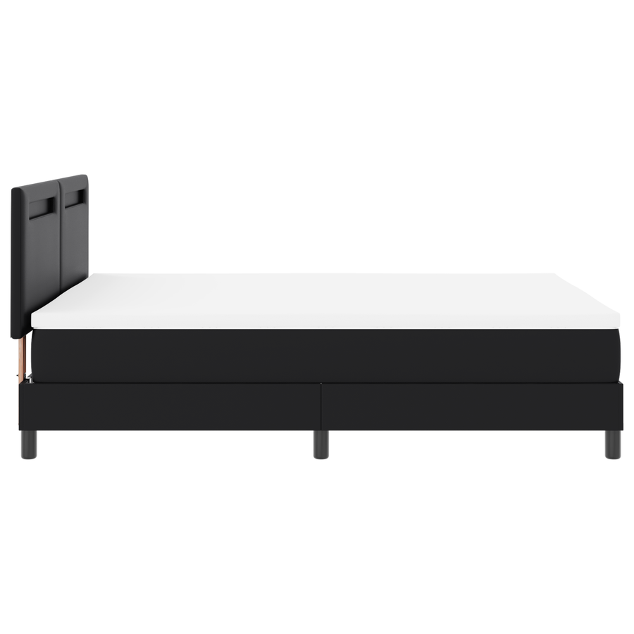 Boxspringbed met matras kunstleer zwart 140x190 cm