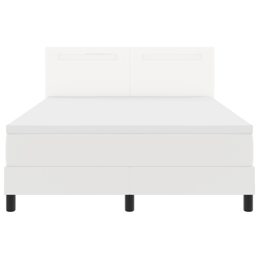 Boxspringbed met matras kunstleer grijs 160x200 cm