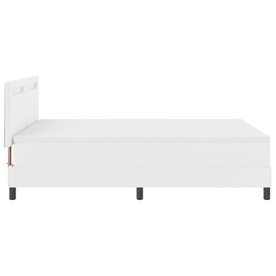 Boxspringbed met matras kunstleer grijs 160x200 cm