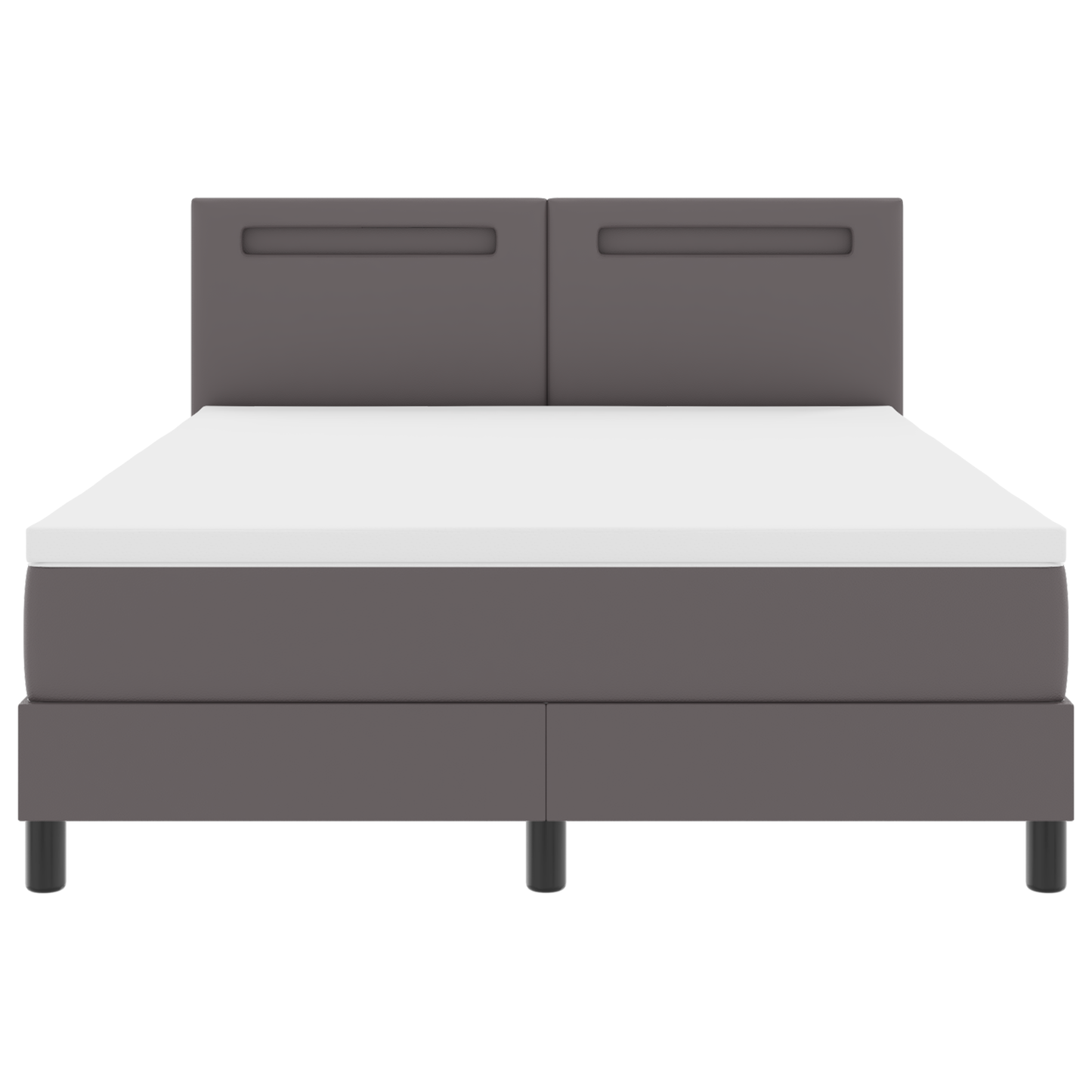 Boxspringbed met matras kunstleer grijs 160x200 cm