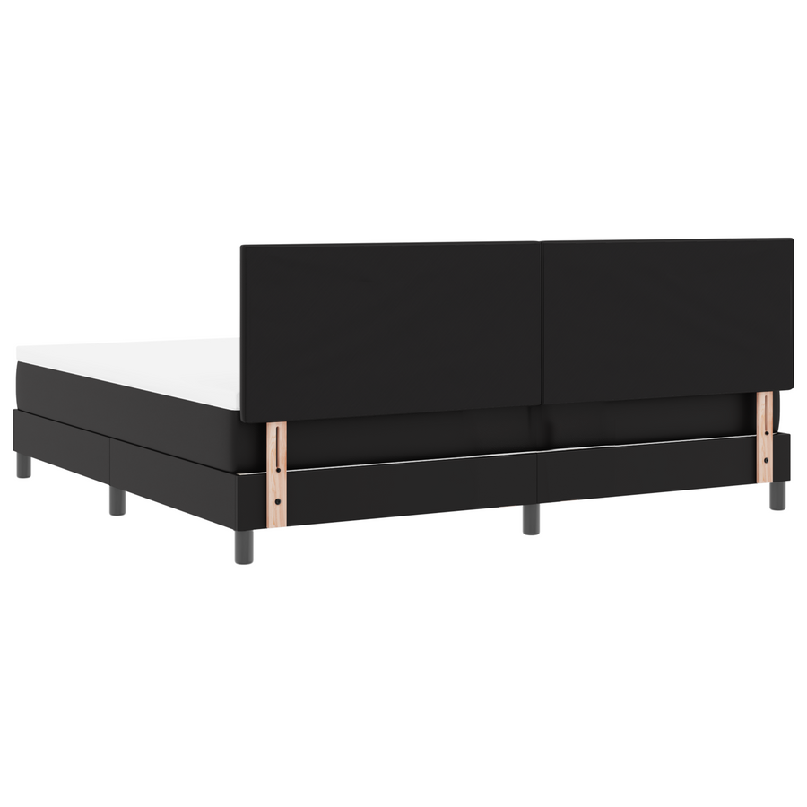 boxspringbed met matras kunstleer zwart 200x200 cm