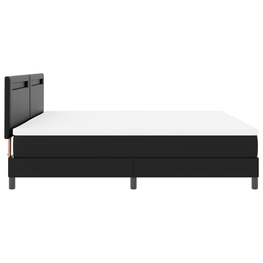 boxspringbed met matras kunstleer zwart 200x200 cm