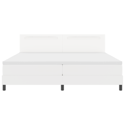 Boxspringbed met matras kunstleer grijs 200x200 cm