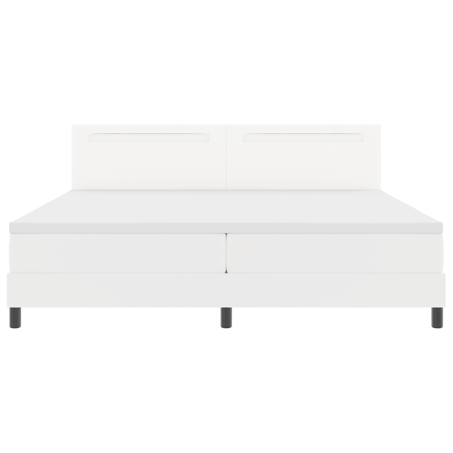 Boxspringbed met matras kunstleer grijs 200x200 cm