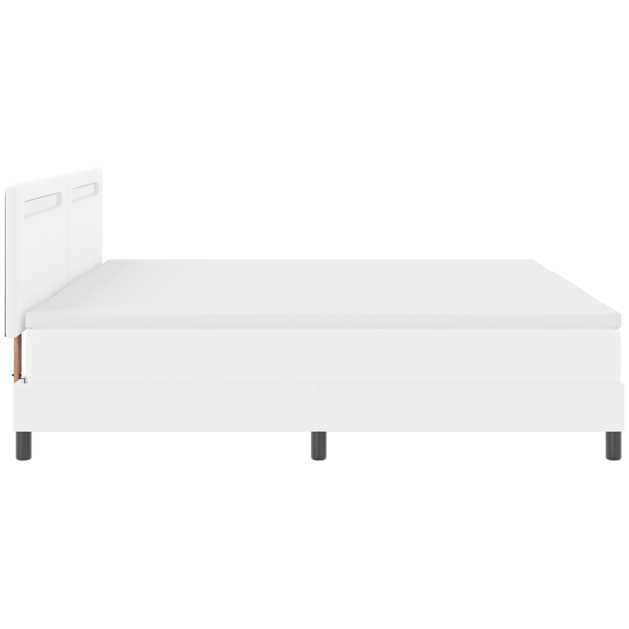 Boxspringbed met matras kunstleer grijs 200x200 cm