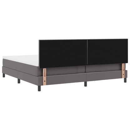Boxspringbed met matras kunstleer grijs 200x200 cm