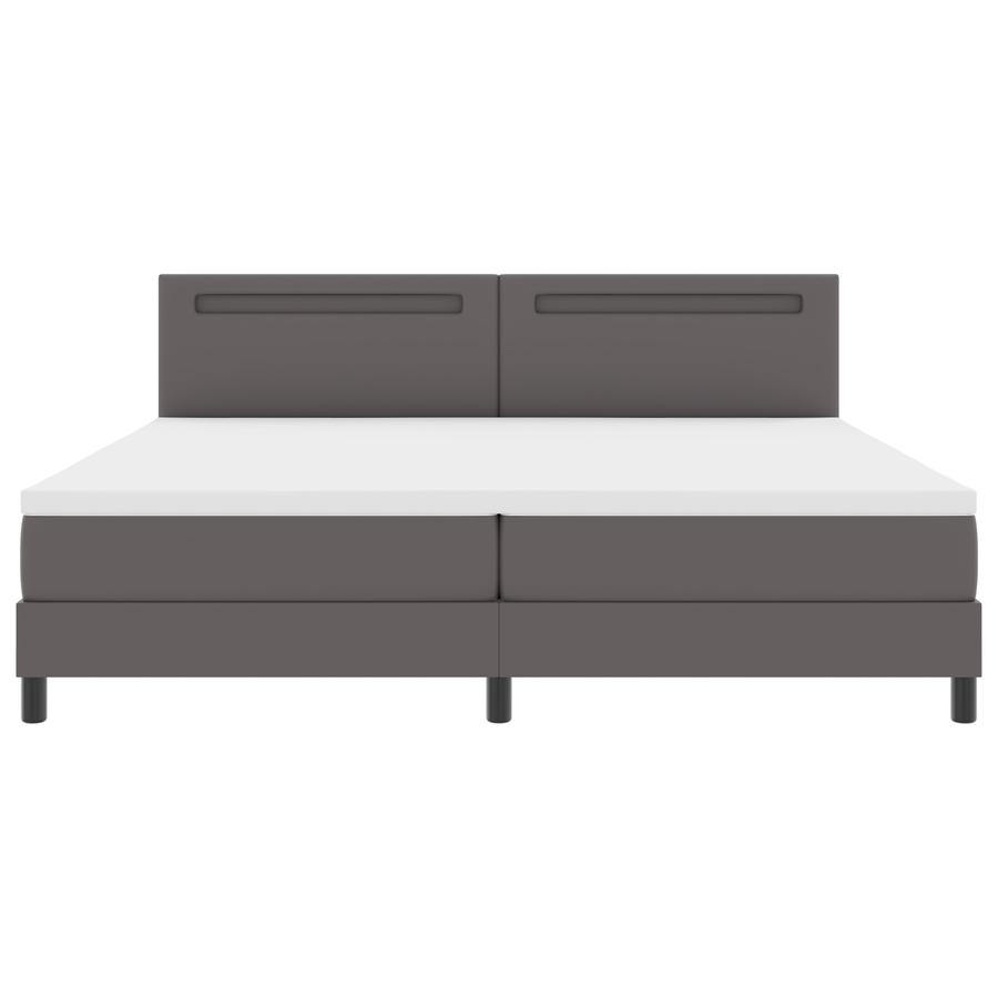 Boxspringbed met matras kunstleer grijs 200x200 cm