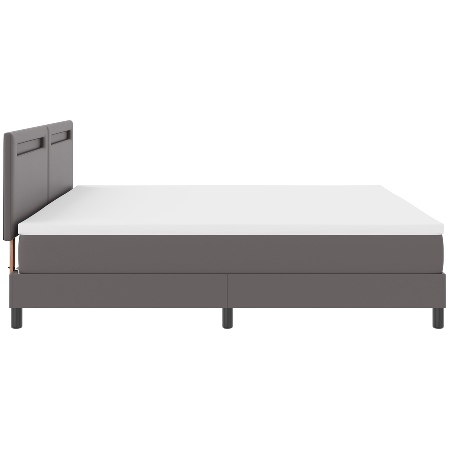 Boxspringbed met matras kunstleer grijs 200x200 cm