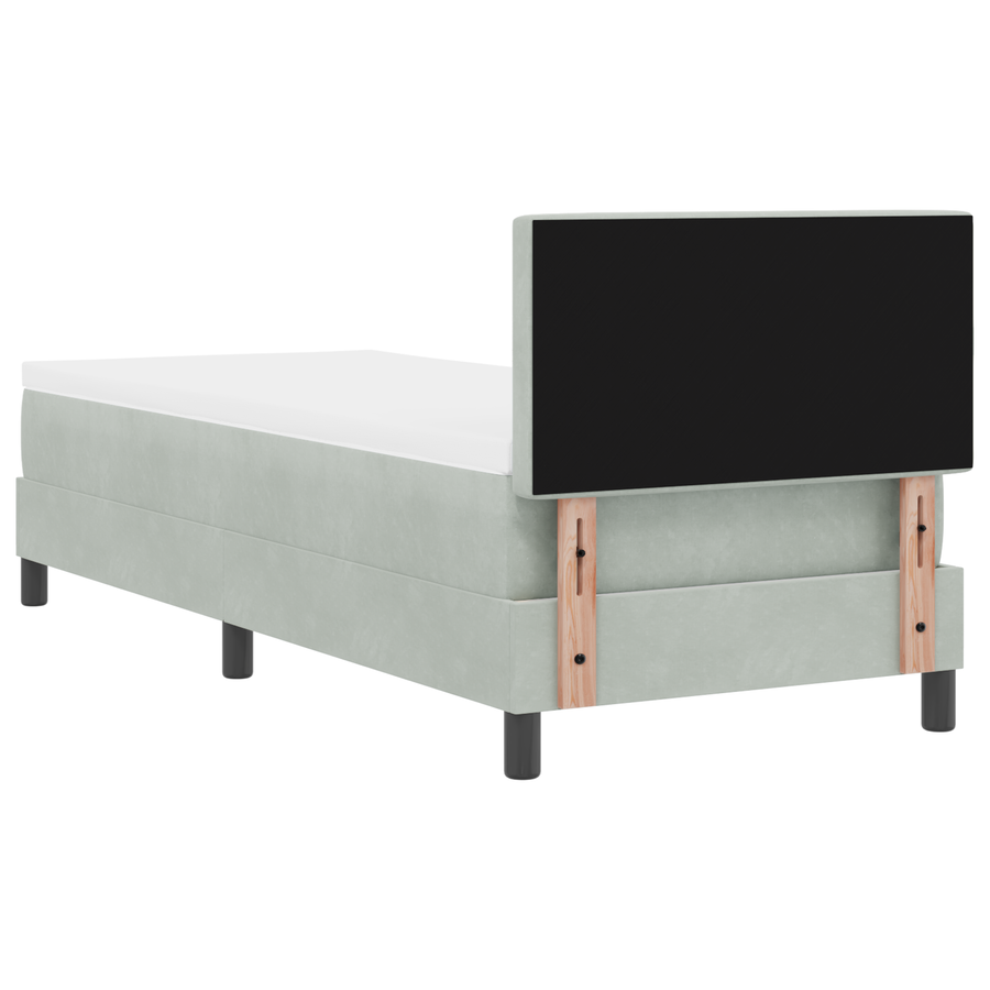 Boxspringbed met matras fluweel lichtgrijs 80x200 cm
