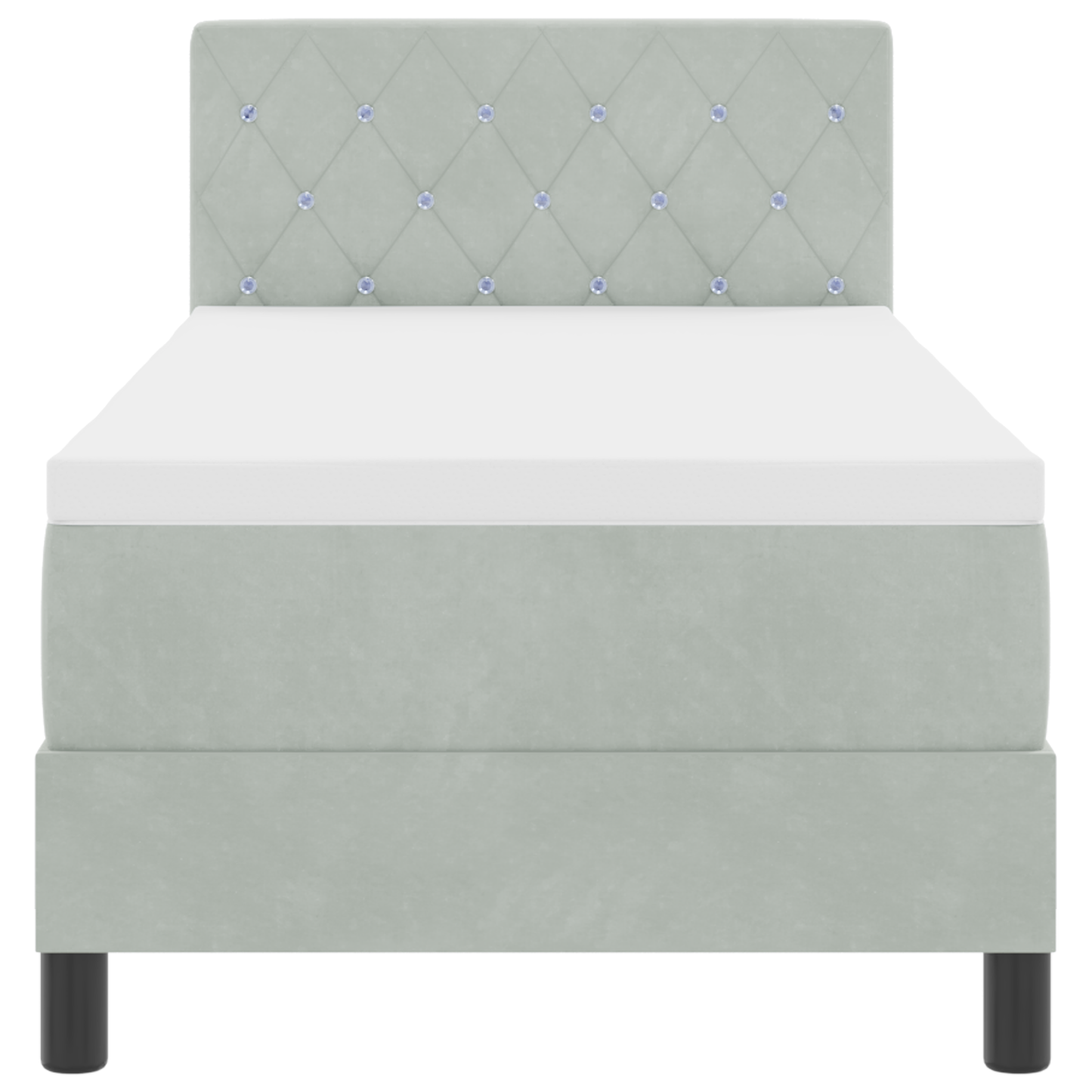 Boxspringbed met matras fluweel lichtgrijs 80x200 cm
