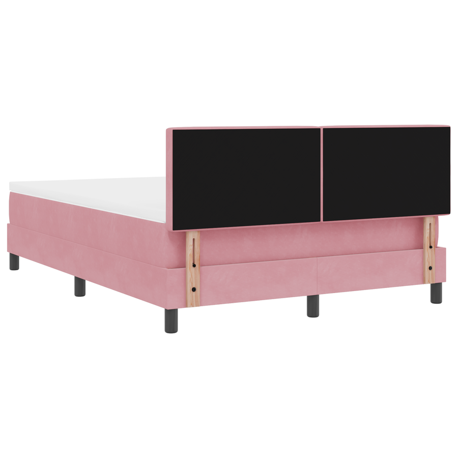 Boxspringbed met matras fluweel roze 140x200 cm