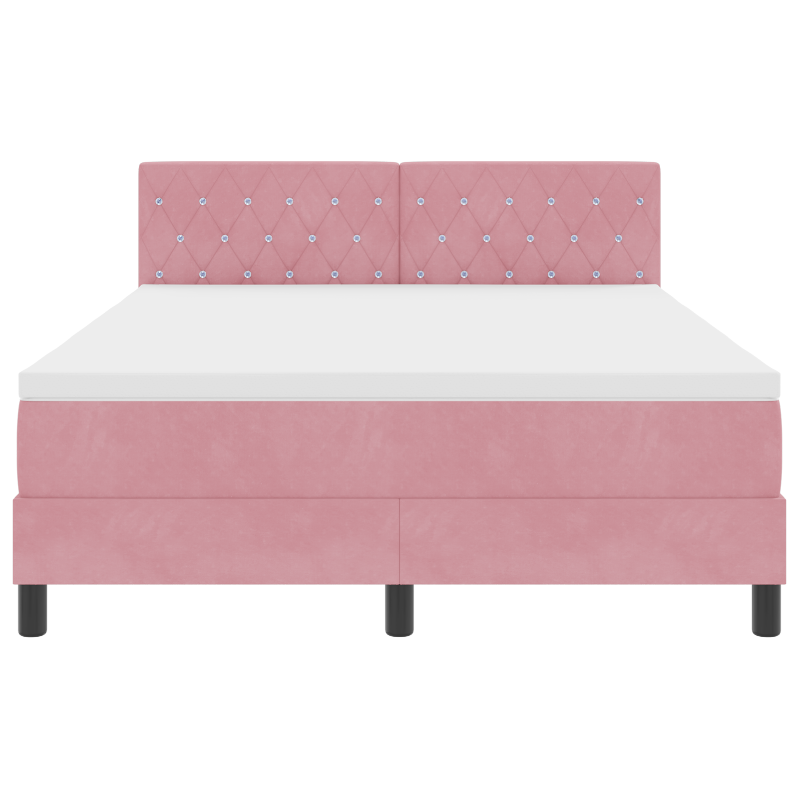 Boxspringbed met matras fluweel roze 140x200 cm