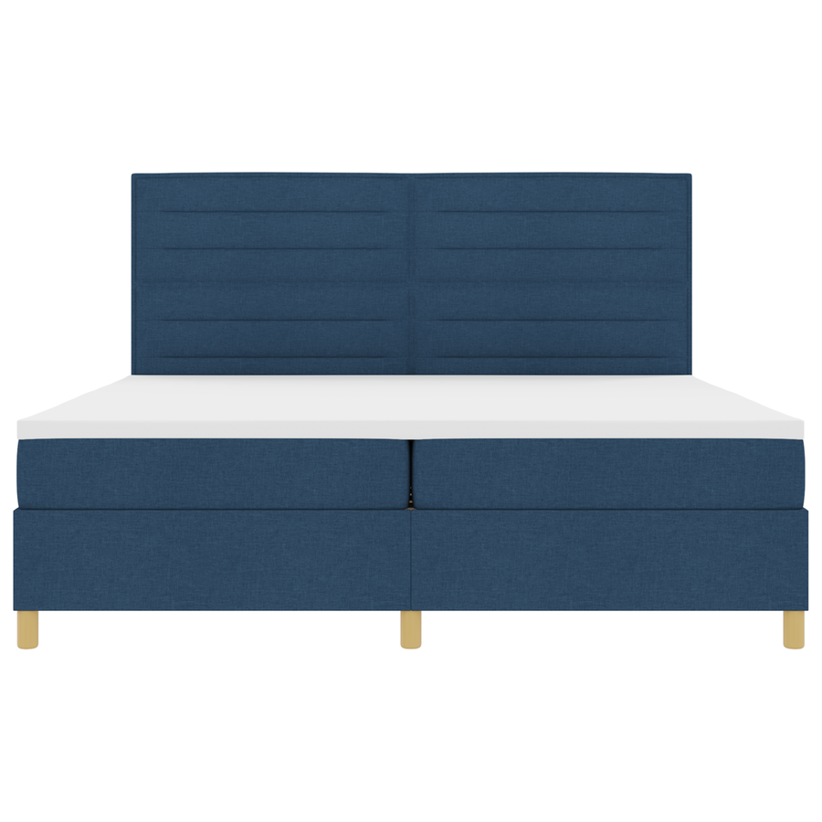 Boxspringbed met matras stof blauw 200x200 cm