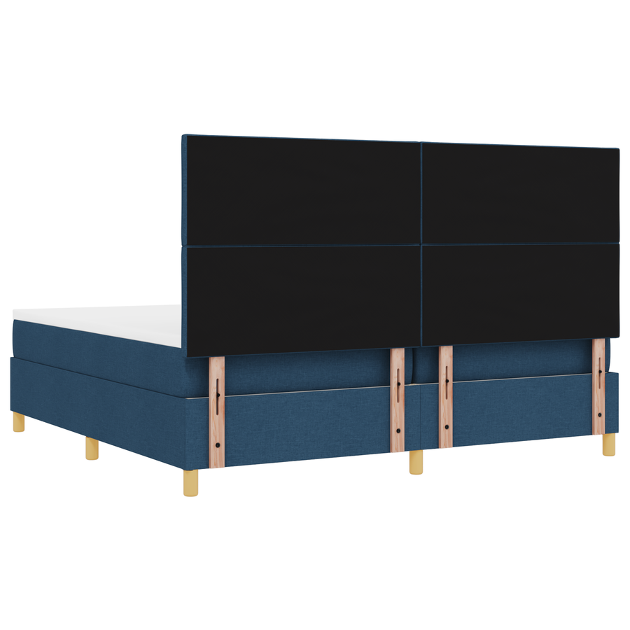 Boxspring Bed met Matras Blauw 200x200 cm Stof