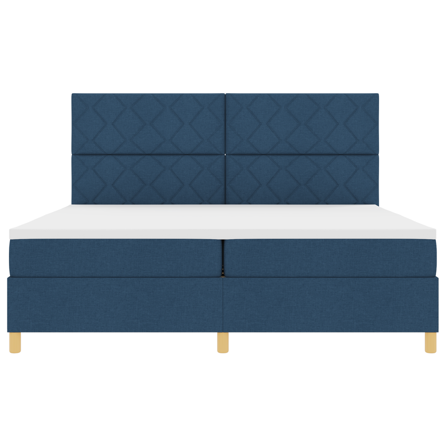 Boxspring Bed met Matras Blauw 200x200 cm Stof