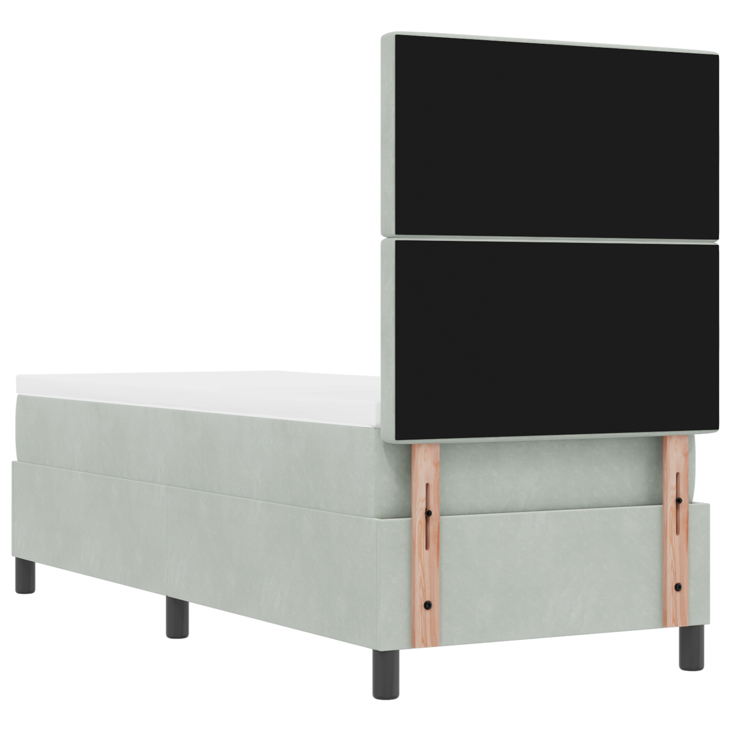 Boxspringbed met matras fluweel lichtgrijs 80x200 cm