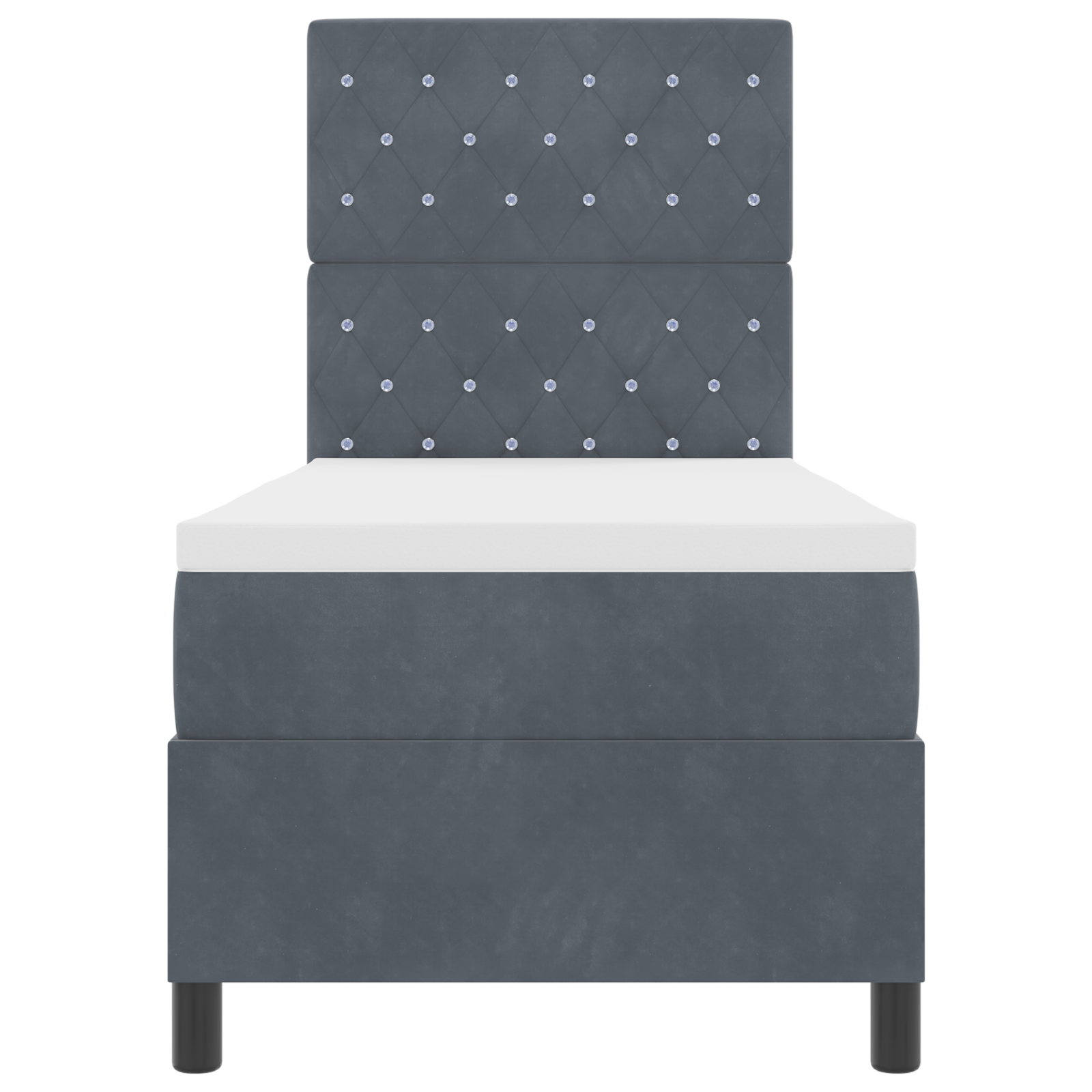 Boxspringbed met matras fluweel donkergrijs 80x200 cm