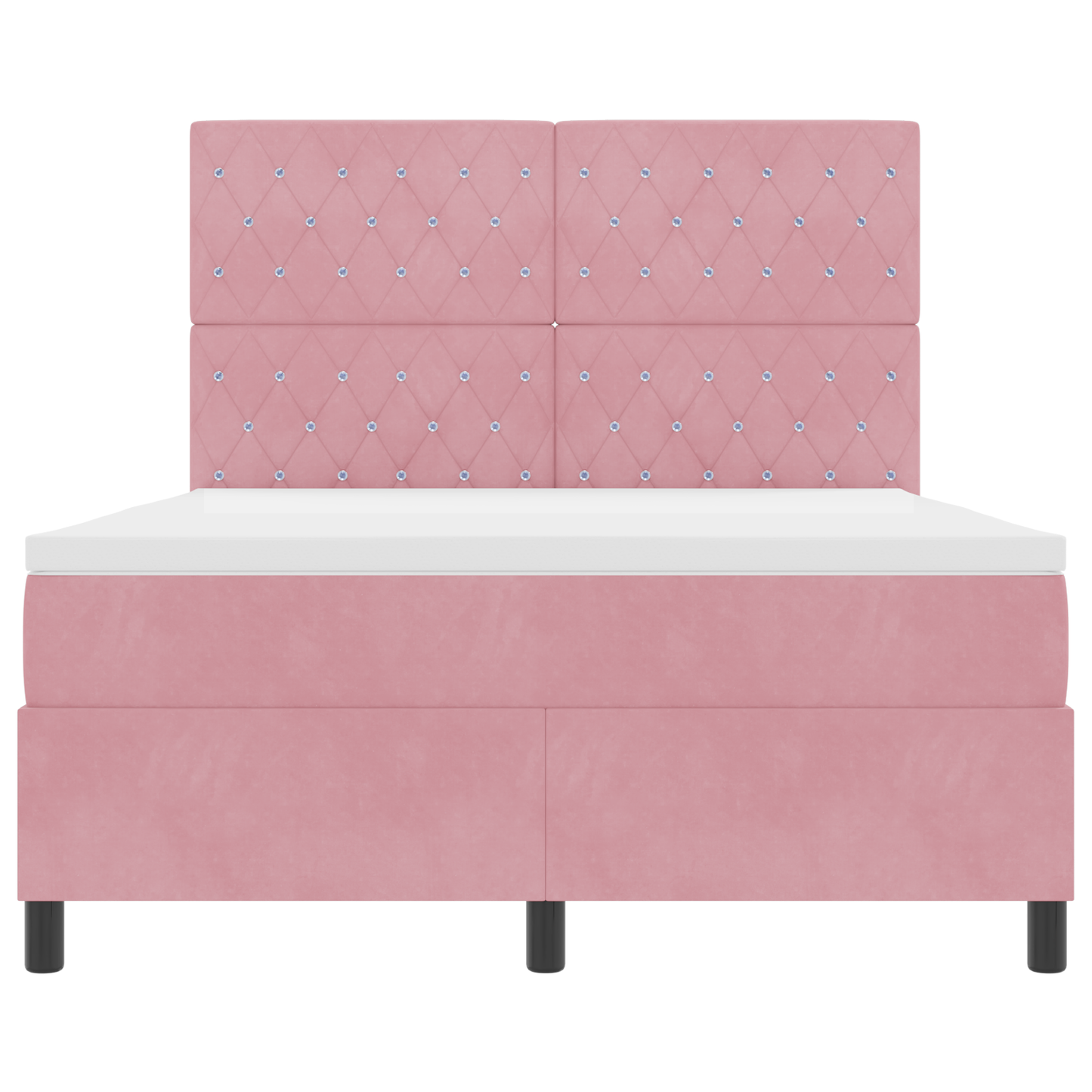Boxspringbed met matras fluweel roze 140x200 cm