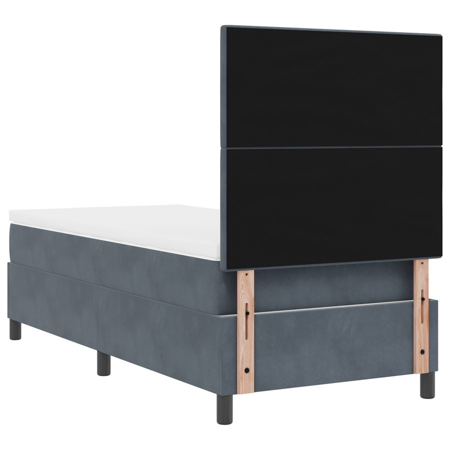 Boxspringbed met matras fluweel donkergrijs 80x200 cm
