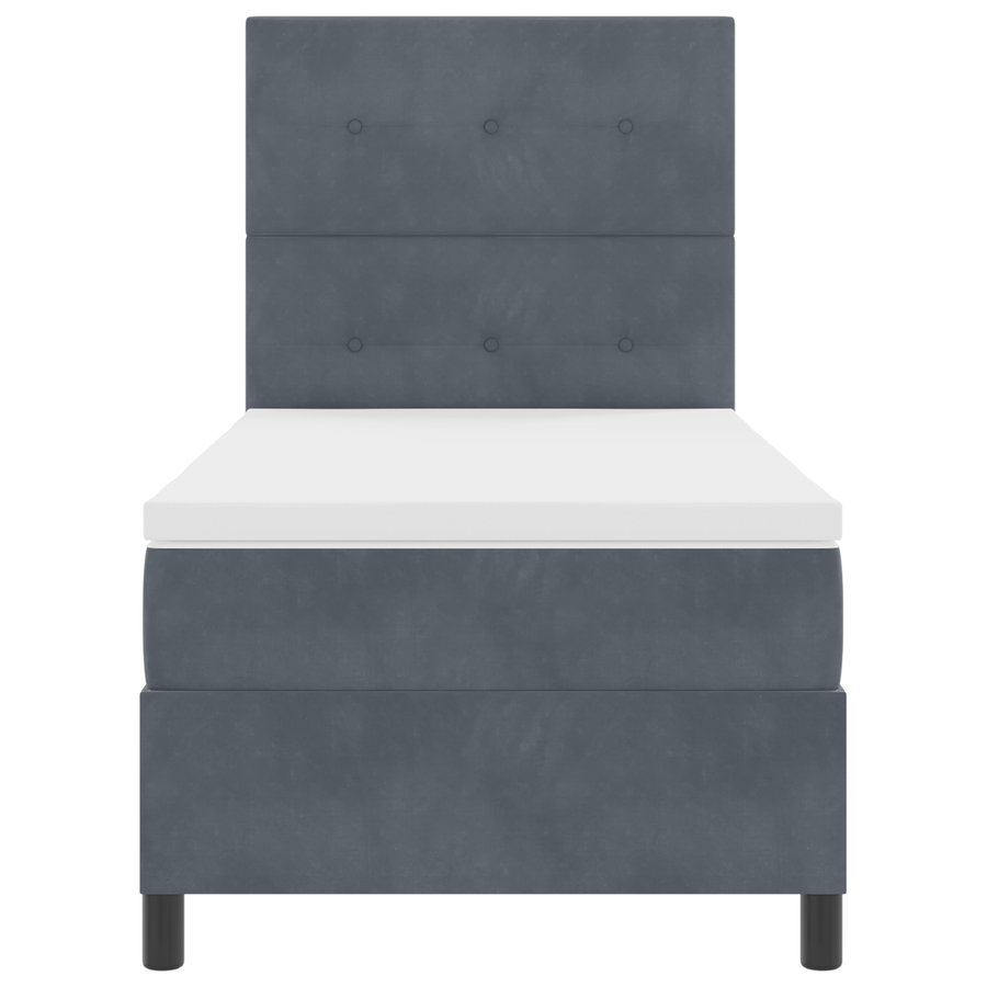 Boxspringbed met matras fluweel donkergrijs 80x200 cm