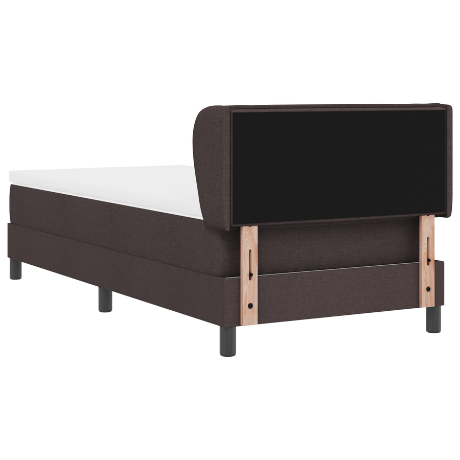 Boxspringbed met matras stof donkerbruin 90x190 cm